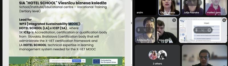 HOTEL SCHOOL presenting its role in the X-VET MOOC work package
